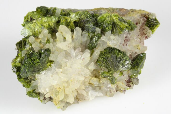 Lustrous Epidote with Quartz Crystals - Morocco #181489